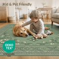 thumbnail image 4 of ODIKA 9'x12' Washable Area Rug Non-Shedding, Easy Care Boho Farmhouse Vine Border Entry Botanical Trailing Door Entryway Refined for Master Suite, California King, Under Bed, 4 of 7