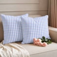 thumbnail image 5 of 2 Pack Outdoor Waterproof Throw Pillow Covers,Blue Gingham Check Decorative Square Pillow Case Patio Pillowcases for Chair Couch Sofa 16x16in, 5 of 9