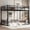 Black, variant on Twin XL over Twin XL Bunk Bed with 2 Side Ladders, Metal Low Profile Bunk Bed with Spdcial Support and Safety Guardrails for Bedroom, Apartment, Dorm, Mattress Not Included,Black
