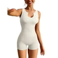 thumbnail image 4 of Coduop Women Sleeveless Yoga Playsuits High Waist Short Jumpsuit Workout Ribbed Bodysuit, 4 of 8