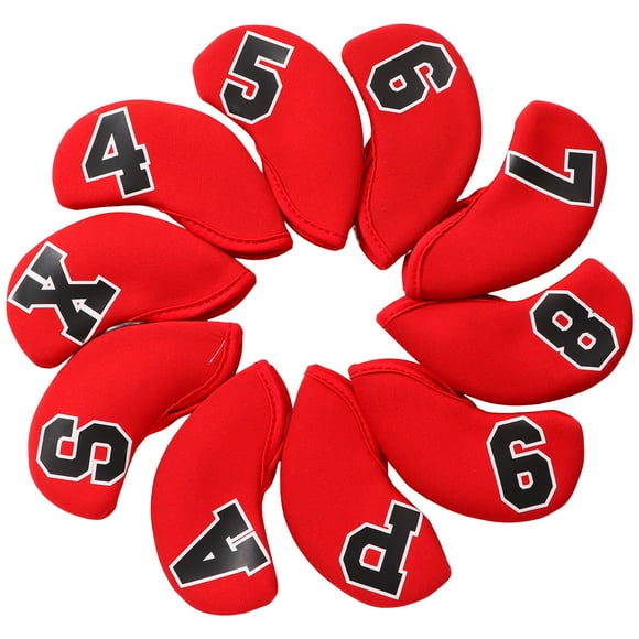 Ensemble de Housse de Tête de Club en Fer, Housse de Tête en Fer Durable pour Protéger Club Rouge