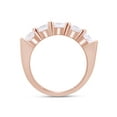 thumbnail image 6 of 1.00 CT Round Cut Natural White Diamond Five Stone Engagement Band Ring For Women In 14K Rose Gold (Color: I-J, Clarity: I2-I3, 1.00 Cttw) -7.5, 6 of 8