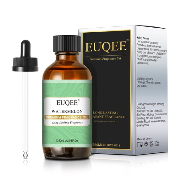 EUQEE 100% Pure Watermelon Fragrance Oils for Candle Making,2PCS Essential Oils for Diffusers,Home Care,Humidifier Laundry,Soap Making(60mL)