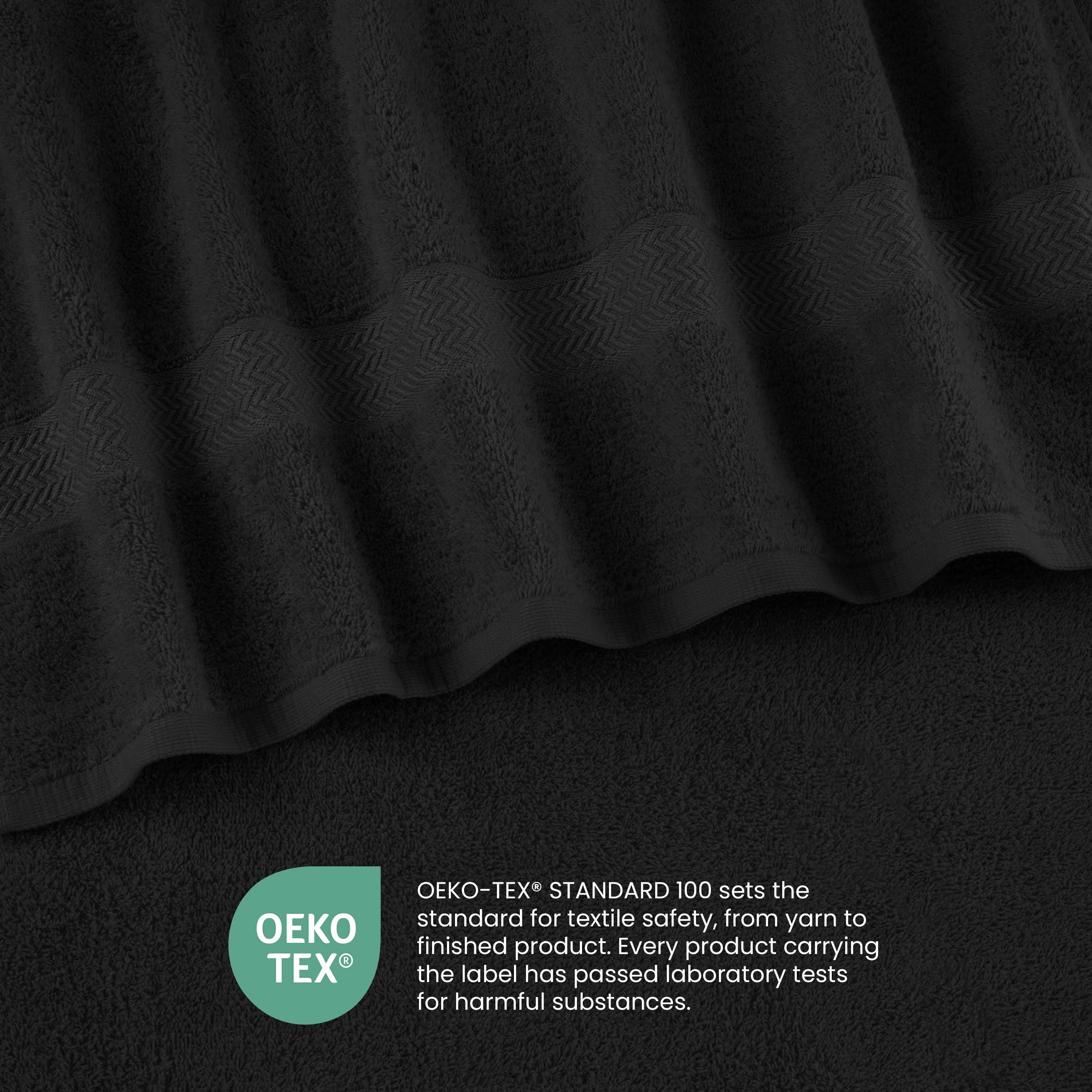 Martex 6-Piece 100% Ringspun Cotton Towel Set, Quick Dry Soft & Absorbent, Black