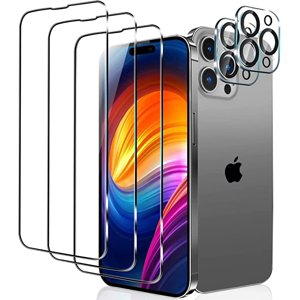 [3+2 Pack] Compatible avec iPhone 14 Pro Protecteur d'écran avec objectif de caméra Protector 9H dureté HD Résistant aux rayures iPhone 14 Pro 6.1 "Protecteur d'écran en verre trempé