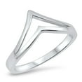 thumbnail image 1 of Double Pointed Chevron Thumb Ring .925 Sterling Silver Band Jewelry Female Male Unisex Size 10, 1 of 4
