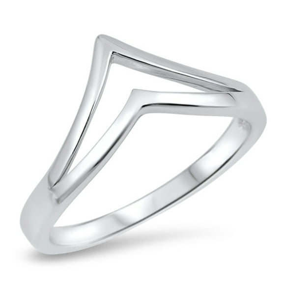 Double Pointed Chevron Thumb Ring .925 Sterling Silver Band Jewelry Female Male Unisex Size 8