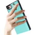 thumbnail image 2 of Wallet Cases for iPhone SE 2022/SE 2020/7/8 with Card Holder 4.7",PU Leather Magnetic Clasp [360° Rotatable Ring Holder Kickstand] Heavy Duty Flip Case for Women Girls,(Mint Green), 2 of 14