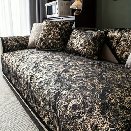 

PORK Boho Chic Ripple Pattern Sofa Cover - Cooling Pet-Friendly Anti-Scratch Couch Protector For Living Room Bedroom Office Decor Couch Covers For Sofa Sofa Covers For Living Room HOM