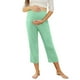 thumbnail image 3 of MKLEKYY Leggings para mujer Yoga Color sólido Mujeres Pantalones Capri Entrenamiento Embarazo Maternidad Pantalones Capri Pantalones con bolsillo, 3 of 4