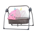 thumbnail image 4 of Cuna mecedora automática para bebé, cómoda, musical, plegable, con temporizador, ideal para regalos navideños, fácil de montar y ajustable. rosa, 4 of 8