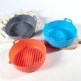 thumbnail image 4 of Oilproof Silicone Tray with Binaural Design Drainage Tank, Non-Stick, High Temperature Resistance, Thicken Fryer Lining Basket for Kitchen, 4 of 8