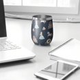 thumbnail image 3 of 12oz Stemless Wine Tumblers Dark Blue Princess Unicorn Pattern Vacuum Insulated Stainless Steel Travel Tumbler Cups Mug with Lid and Straw for Champaign,Cocktail,Beer with Cleaning Brush, 3 of 5