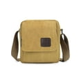 thumbnail image 2 of Deago Men Canvas Crossbody Messenger Bag Small Vintage Shoulder Bag Unisex Multi Pockets Casual Satchel Purse Handbag for Travel Hiking - Khaki, 2 of 10