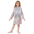 thumbnail image 6 of FORMRS Niños Bathrobe Unisex Hooded Robe Soft Plush Pajamas Sleepwear, Size 4-6T, Art Pattern, 6 of 7