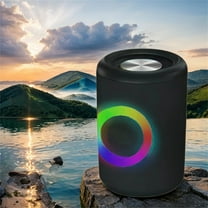 Lzobxe Speakers Bluetooth Wireless Bluetooth Speaker Wireless Colorful Light Speaker Subwoofer Card USB Flash Disk Outdoor Portable Speaker
