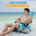 thumbnail image 4 of Honeilife Low Folding Beach Chairs for Adults, Portable Lightweight Chair with Cup Holder Mesh Back Lawn Chair with Carry Bag for Outdoor Camping Concert Travel, 2 Pack, Blue, 4 of 7