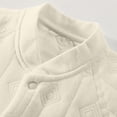 thumbnail image 3 of QIbmong Infants Newborn Romper Button down Long Sleeve Collared V Neck Bodysuit Casual Claw Embroidery Cute Winter Warm Clothing Sets(12-18 Months,Yellow), 3 of 6