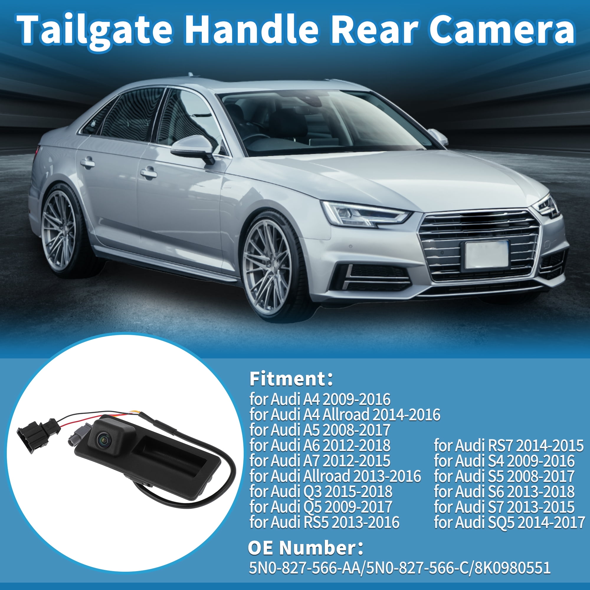 Unique Bargains Tailgate Handle Rear View Camera for Audi A4 A5 A6 A7 Q3 Q5 S4 RS5 S6 S7