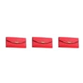 thumbnail image 3 of Cartera de cuero Qarigey para mujer, monedero, Color sólido, Tipo 2, Rojo, 3 of 6