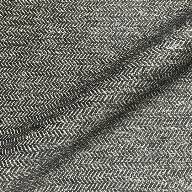 Lexington Black Herringbone Chevron Upholstery Fabric - 54