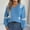 Sky Blue, variant on Itsame Loose Sweater for Womens Long Sleeve Pullover Sweaters V-Neck Printed Casual Sweatertop Brown Size S