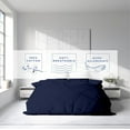 thumbnail image 2 of Kotton Culture 3Pc California King Size Duvet Cover Set 100% Egyptian Cotton Sateen 600 TC Ultra Soft Premium Durable Comforter Cover Zipper Closure & Corner Ties, Navy Blue, 2 of 4