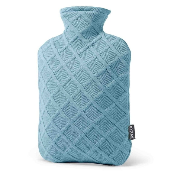 FORICOM Fuzzy Hot Water Bottle with Soft Cover, Sweater,Hot Water Bags for Pain Relief 2Liter,Heat Pad,Hot and Cold Therapy,Menstrual,Bpa Free(Sky Blue)