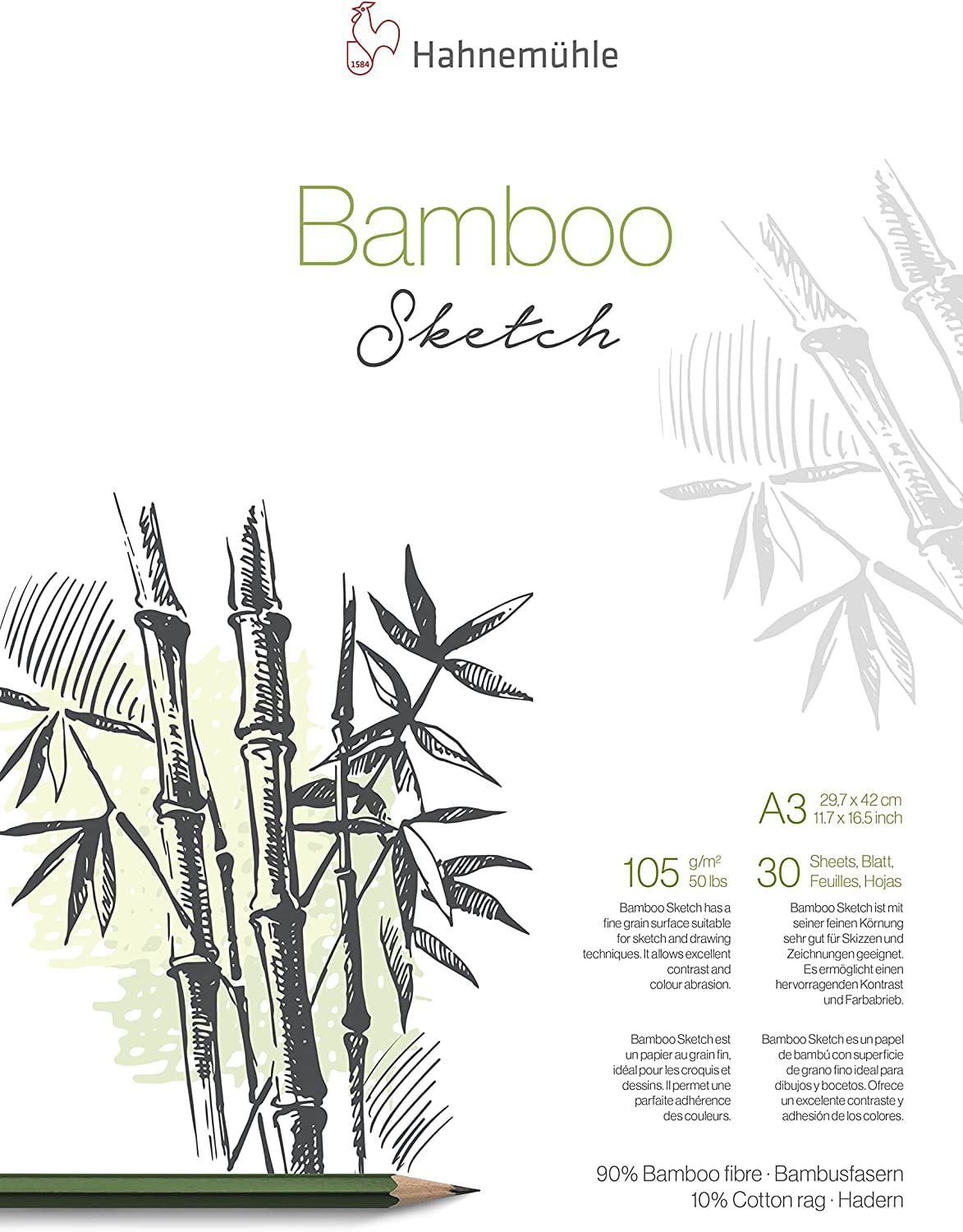 Hahnemühle Bamboo Sketch Pad - 11.7" x 16.5", 30 Sheets
