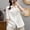 White, variant on Womens Button Down Shirts Collar V Neck Half Sleeve Dress Shirts Casual Solid Color Summer Tops Work Blouses White