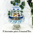 thumbnail image 5 of Matashi Carousel Faberge Egg Music Box, Plays Swan Lake, Elegant Table Top Ornament with Brilliant Crystals, 5 of 7