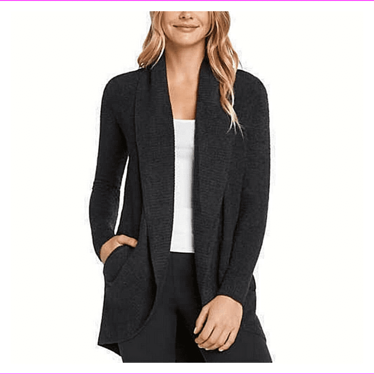 Max and Mia Women s Super Soft Travel Cardigan L HEATHER DENIM