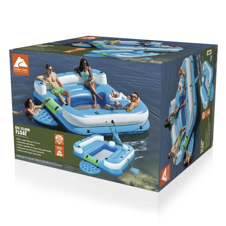 Free Shipping! Ozark Trail Inflatable Island Big 6-Person Water