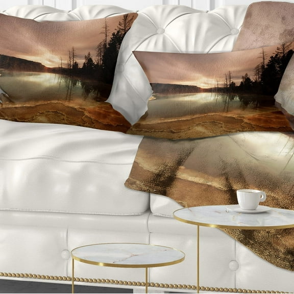 Designart 12" x 20" Brown Polyester Throw Pillow
