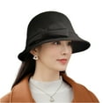 thumbnail image 3 of Unisex Trilby Hat, Felt Material with a Short Brim, Versatile Dress Hat for Concerts, Church, Weddings and Sophisticated Outfits Black, 3 of 4