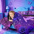 thumbnail image 4 of meiyoeat Girls Personalized Initial 7 Pieces Full Size Bedding Sets,3D Cartoon Flower Butterfly Full Size Bed in a Bag For Girl,Black Reversible, 4 of 7