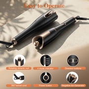NEXPURE Curling Iron, Automatic Rotating Hair Curler with 1 Tourmaline Ceramic Barrel, Gold