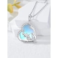 thumbnail image 2 of CACA LADY Hammerhead Shark Necklace 925 Sterling Silve Hammerhead Shark Heart Moonstone Pendant Necklace Ocean Waterweeds Jewelry Gifts for Women, 2 of 6