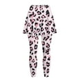 thumbnail image 4 of SCRAWLGOD Leopard Print Pink Black Women's Fashion Skirted Leggings Breathable Stretchy Athletic Tights High Waist Elastic Pickleball Skorts Leggings for Vacation Camping, S, 4 of 7