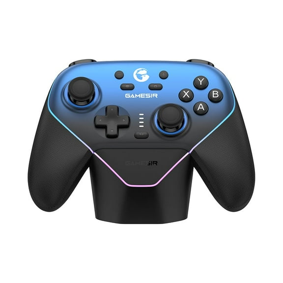 Restored GameSir Super Nova Wireless Gaming Controller for PC/Switch/Switch 2/iOS/Android, 1000Hz Polling Rate, Hall Effect Stick & Trigger, Rubberized Grips, RGB Lighting, 1000mAh - Blue (Refurbished)