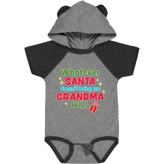 Inktastic Christmas Whatever Santa Doesn't Bring Me Grandma Will Boys or Girls Baby Bodysuit