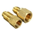 thumbnail image 2 of MYG 2pcs R12 to R134a 1/4 Female Flare 1/2 Acme Male Valve Fitting Adapters Kit Set, 2 of 9