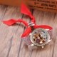 thumbnail image 2 of Reloj de cuarzo para mujer con vendaje de tela con diamantes de imitación y esfera de impresión de moda (rojo), 2 of 5