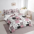thumbnail image 3 of Homewish Deer Moose Bear Bedding Comforter Set 7pcs for Teens, Rustic Jungle Hunting King Bedding Sets, Pink Rustic Plaid Reversible Bed Sheets, Luxury Bedroom Decor, 3 of 7