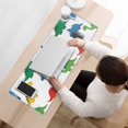 thumbnail image 3 of Long Mouse Pads for Desk,White Colorful Dinosaurs Pattern Desk Mats on Top Of Desks, Desk Mouse Pad Extra Large with 3mm Non-Slip Base and Stitched Edge for Gaming,Office,Work,Home 31.5"x11.8", 3 of 6