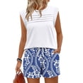 thumbnail image 5 of Two Piece Sets for Women Trendy Short Sets Beach Vacation Clothes Airport Travel Cruise Summer Outfits White L, 5 of 5