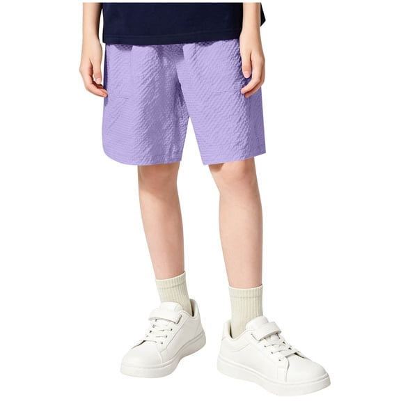 Guluxicc Kids Boys Athletic Shorts Elastic Waist Summer Solid Color Moisture Wicking Drying Shorts for Casual Activities