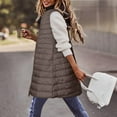 thumbnail image 4 of BUIgtTklOP Winter Coats,Women Warm Pocket Vest Coat Long Jacket Winter Sleeveless Down Parkas, 4 of 5