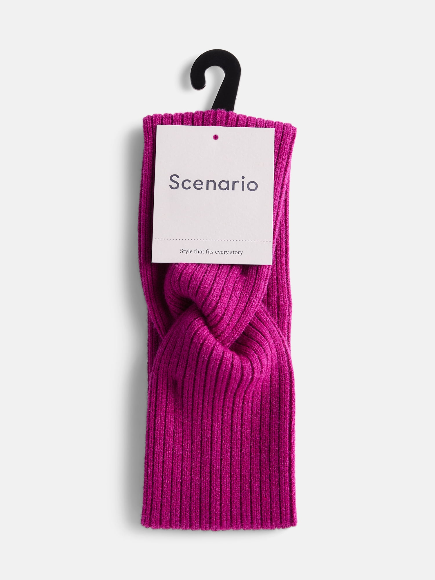 Scenario Women's Knit Twist Headwrap, Berry Bright