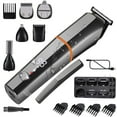 thumbnail image 2 of Recortadora de barba para hombre, cortapelos, recortadora de vello corporal, bigote y nariz, recortadora de precisión inalámbrica, kit de aseo 6 en 1, resistente al agua y recargable por USB., 2 of 8